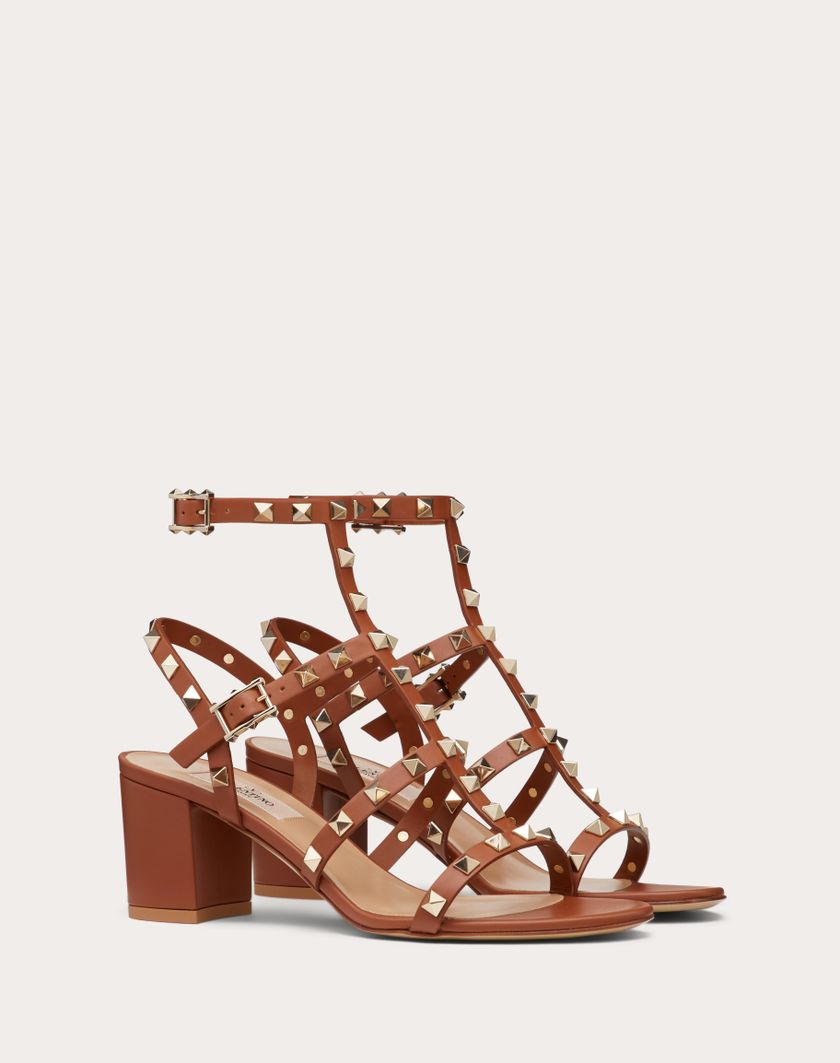 ROCKSTUD CALFSKIN ANKLE STRAP SANDAL 60 MM - Image 1